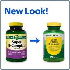 Spring Valley Super B Complex with Vitamin C & Biotin 250-Count SAME-DAY SHIP