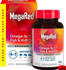 2 Pack – MegaRed Omega-3 Fish Oil + Krill Oil 500mg | 80 Softgel Best sale