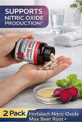 2 Pack Beet Root Capsule Supplement Pills 180 Total Count, Nitric Oxide