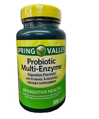 Spring Valley Probiotic Multi-Enzyme Digestive Formula Tablets – 200 Count