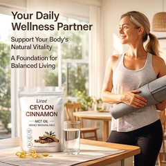 Highly Bioavailable Ceylon Cinnamon Softgels with MCT Oil – 300 Easy to Swallow