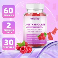 L-Methylfolate (5-MTHF) Gummies 1000mcg for MTHFR, Folate Supplement for Adults