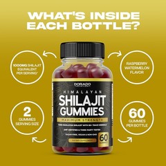 Shilajit Gummies High Potency Gold Grade with 85+ Trace Minerals w/ Fulvic Acid