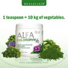 4X Real Elixir Alfa Chlorophyll Plus 100% Natural Fiber Rich Vitamins 100g