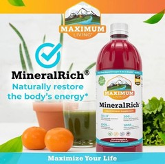 1 BOTTLE MAXIMUM LIVING MINERALRICH LIQUID MINERALS. MINERAL RICH. 32 OZ.
