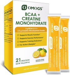 Creatine Monohydrate + BCAA Energy Powder – Unflavored for Fitness, 3.2 oz
