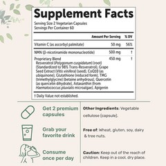 2PCS NMN Complex 1,000mg – 120 Caps | 10-in-1 NAD+ Booster with Resveratrol
