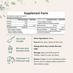 Multi Peptides X Collagen Powder–Hydrolyzed Protein 1LB Type I, II, III, V, with