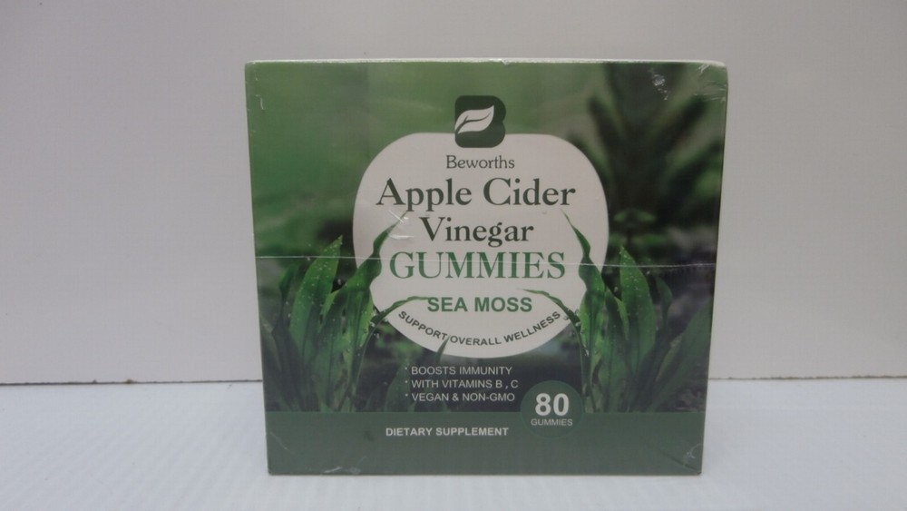 Beworths Apple Cider Vinegar Gummies Sea Moss 80 Gummies Overall Wellness New
