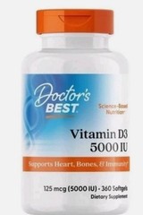 Doctor’s Best Vitamin D3 5000 IU 360 Softgel Immune Bone Health Support Exp 2027