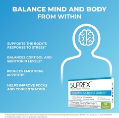 suprex Appetite & Stress Control – Plant-Based with 5-HTP, Ashwagandha, GABA