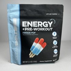 Clean Simple Eats Energy + Pre Workout (30 Servings) Freeze Pop Exp.1/2028