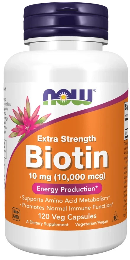 Biotin 10 mg 10,000mcg Extra Strength 120 Veg Caps 10000mcg