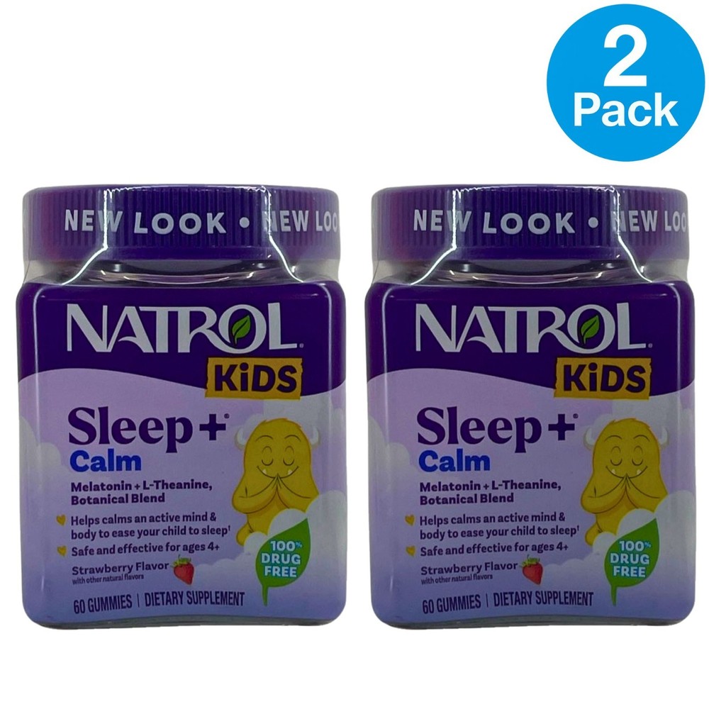 Natrol Kids Sleep + Calm 60 Gummies 2 Pack New Exp 09/2026