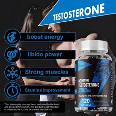 Booster Testosterone 120pcs – Workout, Build Muscle, Strength,Energy&Performance