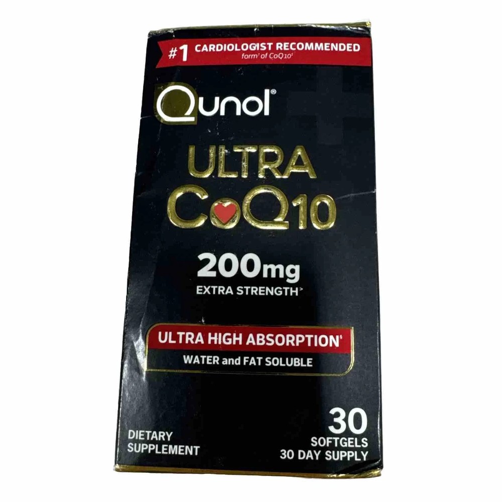 Qunol Ultra CoQ10 Extra Strength 30 Soft Gels 200 mg EXP 5/2028 High Absorption