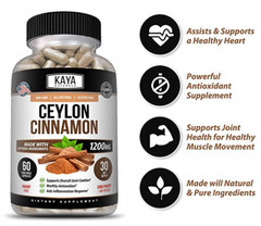 (2 Pack) True Organic Ceylon Cinnamon 1200mg High Potency Blood Sugar SUPPORT
