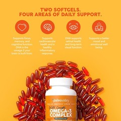 Paleovalley Omega-3 Complex Wild Caught Fish Oil Softgels 1050Mg Omega-3S 750Mg