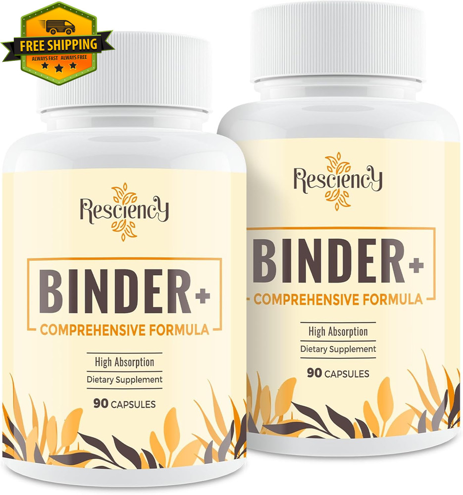 Detox Binder Supplement with Activated Charcoal & Clay – 180 Vegan Capsules