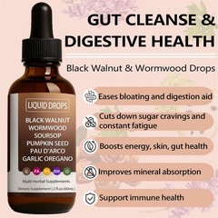 Walnut Black Digestive Tincture – Rapid Gut Cleanse & Wormwood Health 60ML