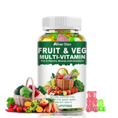 Fruits&Veggies Supplement Gummies Boost Metabolism,Energy Support 60Pcs