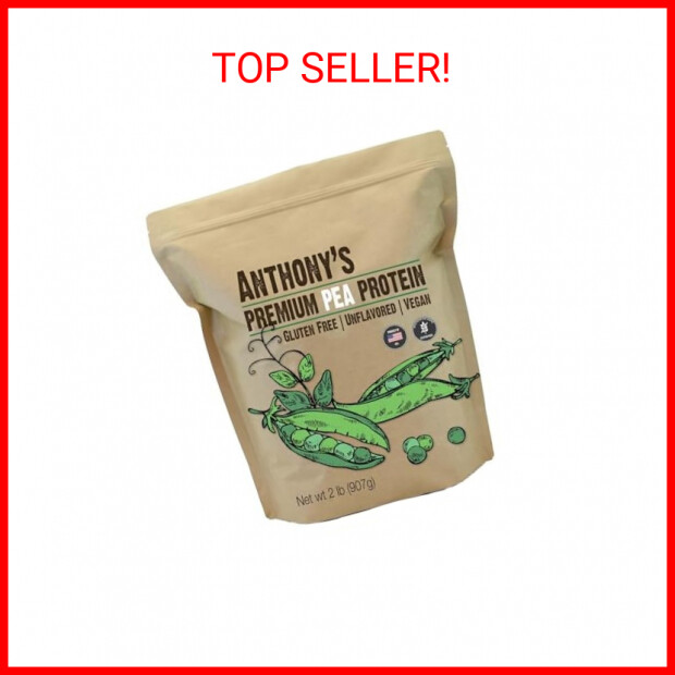 Anthony’s Premium Pea Protein, 2 lb, Plant Based, Gluten Free, Unflavored, Vegan