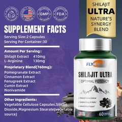 3PCS Flynew Optimal Potency | Shilajit Ultra | Adaptogen Energy Stamina Immune