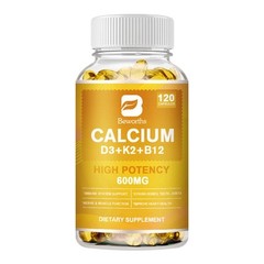 Calcium w/Vitamin D3 K2 B12 Complex Supports Bone Health & Joint Strength