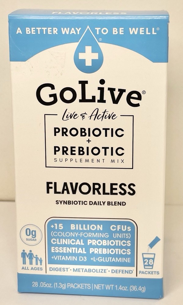 GoLive Prebiotic & Probiotic Powder – Flavor-Free, Sugar-Free, Gut Health – 6/27