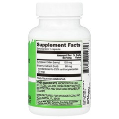 2 X Vitacost, Bilberry Extract Including Elderberry, 90 Capsules