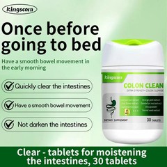 Kingscom Colon Clean Extra Strength Herbal Supplement 30 Tablets Licorice Lilac