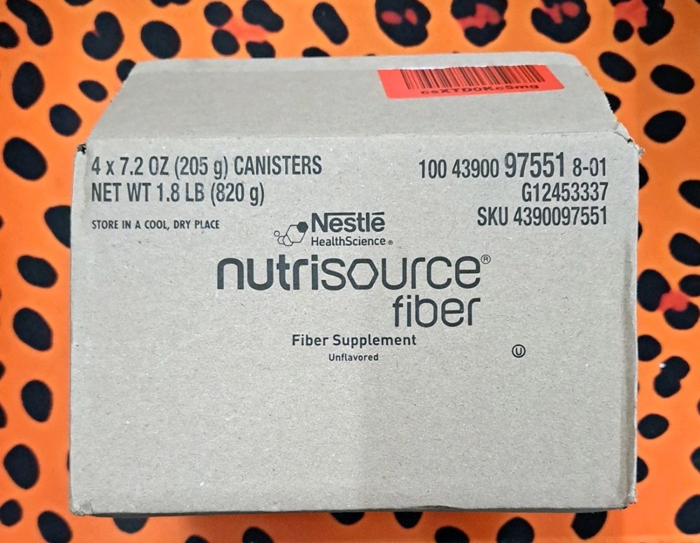 Nestle Nutrisource Fiber Fiber Supplement Unflavored 7.2 oz. Canister 4 Ct