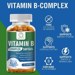 3Pack Vitamin B-Complex with Inositol & Folic Acid Vitamin B6, B12 Vitamin C