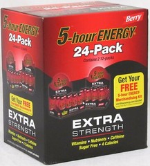 5 Hour Energy Shot Extra Strength Berry Flavor 24 CT 1.93oz Sugar Free Five Hr