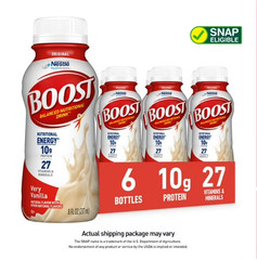 BOOST Original Balanced Nutritional Drink Protein Shakes, Vanilla, 8 fl oz 6 pk