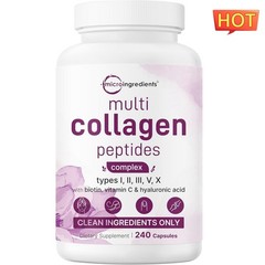 Ingredients Micro Multi Collagen Peptides Complex Types I-V-X Biotin Vit C 240