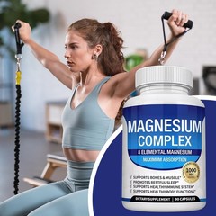 90 Count Magnesium Glycinate Complex Capsules, 1000mg Daily Mineral Wellness