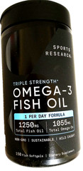 Sports Research Triple Strength Omega-3 Fish Oil, 150 Fish Softgels