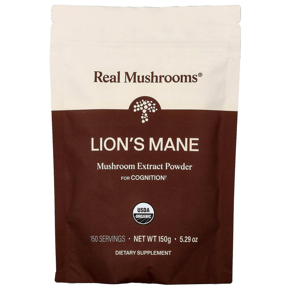 2 X Real Mushrooms, Lion’s Mane, Organic Mushroom Extract Powder, 5.29 oz (150