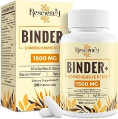 1500 MG Detox Binder Supplement Activated Charcoal, Zeolite, Bentonite Clay and
