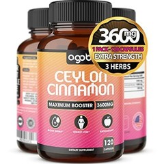 Organic Ceylon Cinnamon With Ginger And Turmeric Curcumin 3600MG, 120 capsules