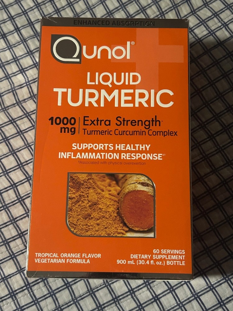 Qunol Liquid Turmeric Extra Strength 1000 mg Orange Flavor 30.4 oz EXP 05/2027