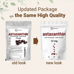 Astaxanthin 12mg Antioxidant Supplements Fresh Microalgae Eye Joint Skin Wellnes