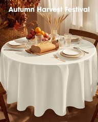 Pureegg Plastic Table Cloth Disposable 8 Pack, 84” Round Table Cloths, Party…