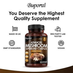 Mushroom Super Blend Complex 240pcs,Replenishes Energy & Stamina,Work Efficiency