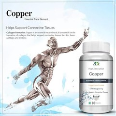 ANC Chelated Copper Gluconate – Support Connective Tissues –1700mcg – 90 Capsule