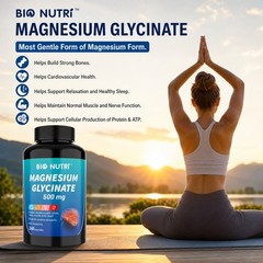 Magnesium Glycinate 500mg – 240 Capsules For Sleep, Stress Relief Support Bone