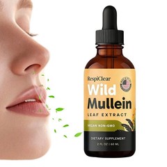 RESPICLEAR All-Natural Mullein Drops with Ginger & Lemon for Lung Cleanse