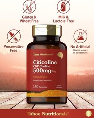 Citicoline Supplement 500mg | 120 Capsules | CDP Choline | Cognitive Support