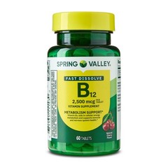 Spring Valley Vitamin B12 Quick Dissolve Tablets Supplement 2500 Mcg Cherry 120*